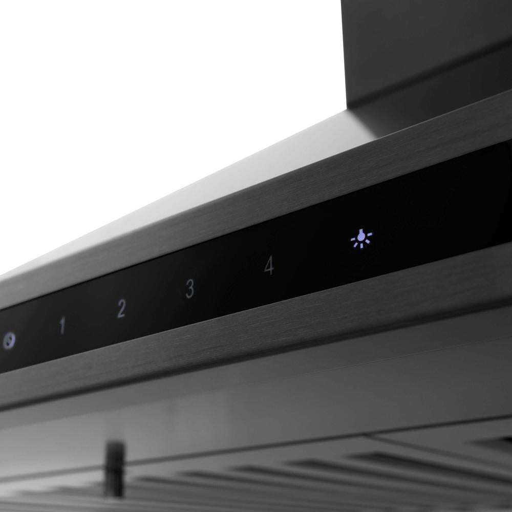 ZLINE 48 in. Kitchen Package with Black Stainless Steel Dual Fuel Range, Convertible Vent Range Hood and Microwave Drawer (3KP-RABRH48-MW)