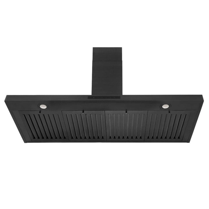 ZLINE 48 in. Kitchen Package with Black Stainless Steel Dual Fuel Range, Convertible Vent Range Hood and Microwave Drawer (3KP-RABRH48-MW)