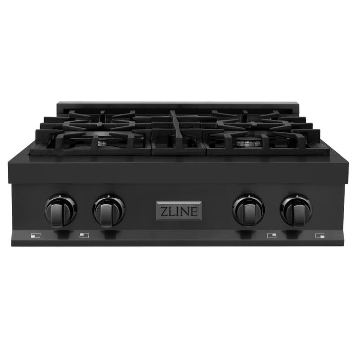 ZLINE 30 in. Legacy Gas Rangetop with 4 Burners and Porcelain Cooktop in Black Stainless Steel, Open Box-Excellent Condition