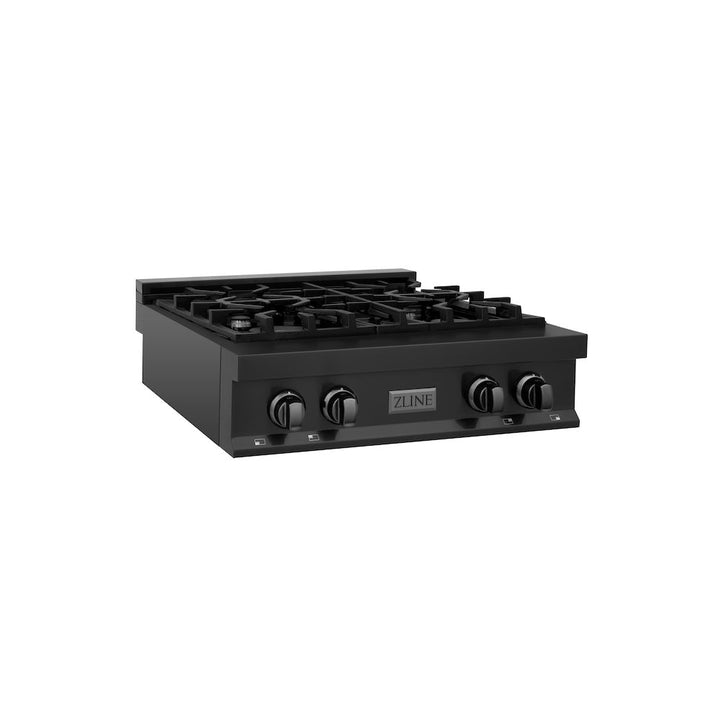 ZLINE 30 in. Legacy Gas Rangetop with 4 Burners and Porcelain Cooktop in Black Stainless Steel, Open Box-Excellent Condition