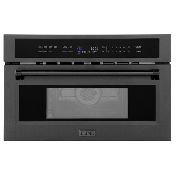 ZLINE 30 in. 1.6 cu ft. Built-in Convection Microwave Oven in Black Stainless Steel with Speed and Sensor Cooking, Open Box-Excellent Condition