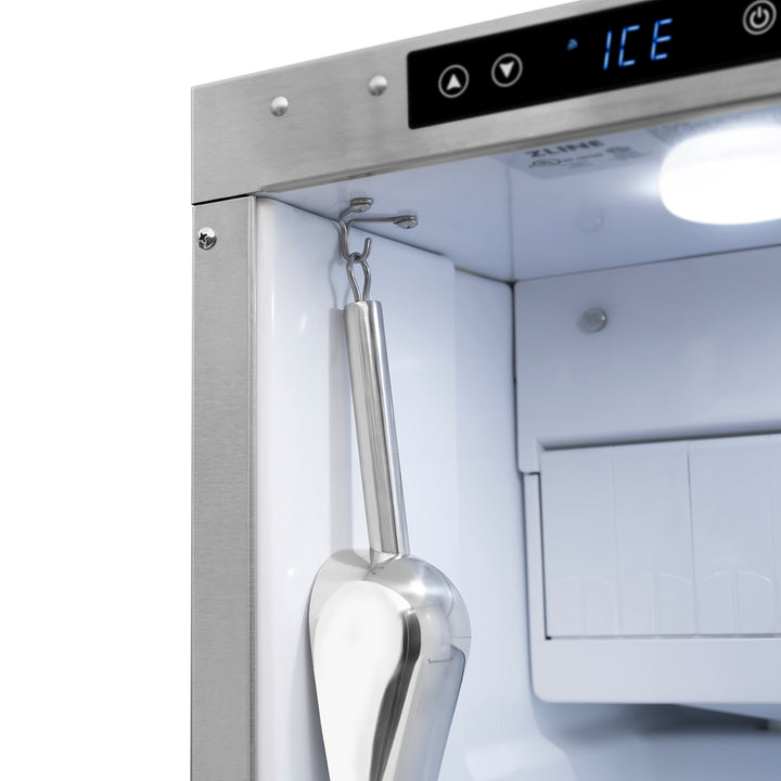 ZLINE 15 in. Touchstone Gourmet Ice Maker with Drain Pump and Black Stainless Steel Door (IGMD-BS-15)