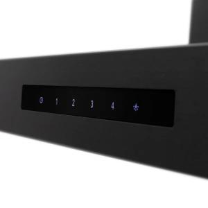 ZLINE Convertible Vent Wall Mount Range Hood in Black Stainless Steel with Crown Molding (BSKENCRN)