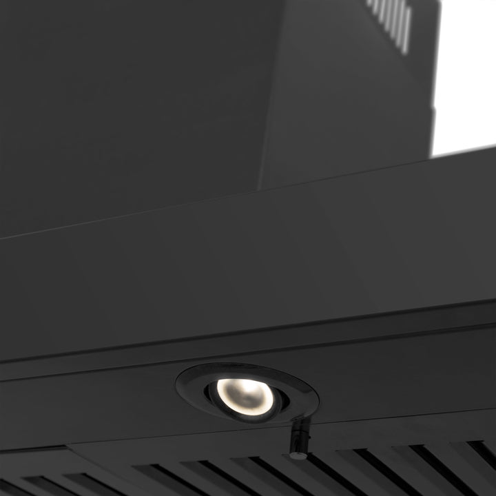 ZLINE 30 in. Convertible Vent Wall Mount Range Hood in Black Stainless Steel, Handle Open Box-Excellent Condition