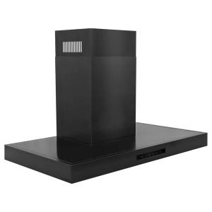 ZLINE Convertible Vent Wall Mount Range Hood in Black Stainless Steel with Crown Molding (BSKENCRN)