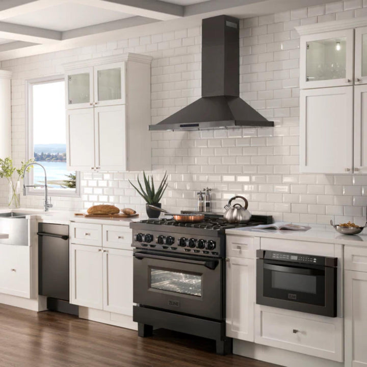 ZLINE Wall Mount Range Hood in Black Stainless Steel