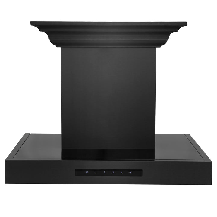 24" ZLINE CrownSound™Ducted Vent Wall Mount Range Hood in Black Stainless Steel with Built-in Bluetooth Speakers (BSKENCRN-BT-24)