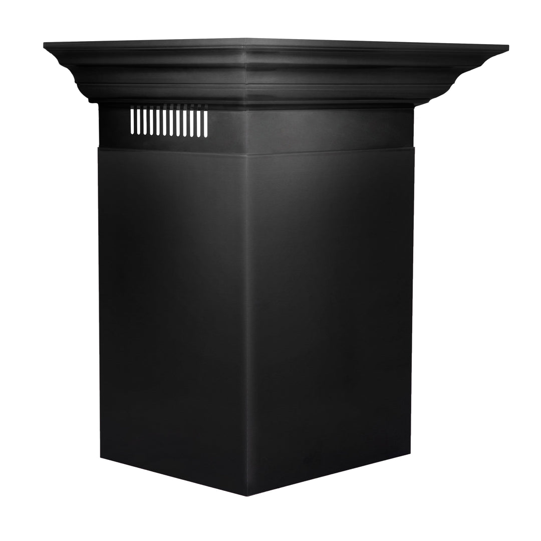 ZLINE 42" Convertible Vent Wall Mount Range Hood in Black Stainless Steel with Crown Molding (BSKBNCRN-42)