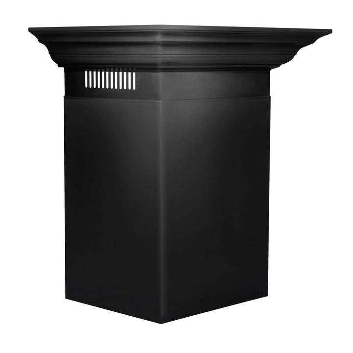 ZLINE 42" Convertible Vent Wall Mount Range Hood in Black Stainless Steel with Crown Molding (BSKBNCRN-42)
