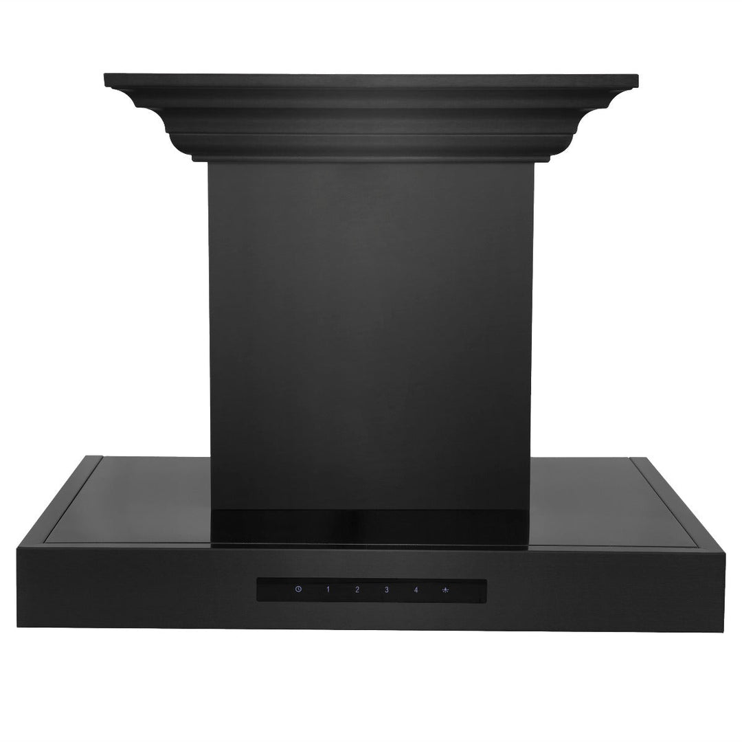 ZLINE 24 in. Wall Mount Range Hood in Black Stainless Steel with CrownSound® Speakers, BSKENCRN-BT-24