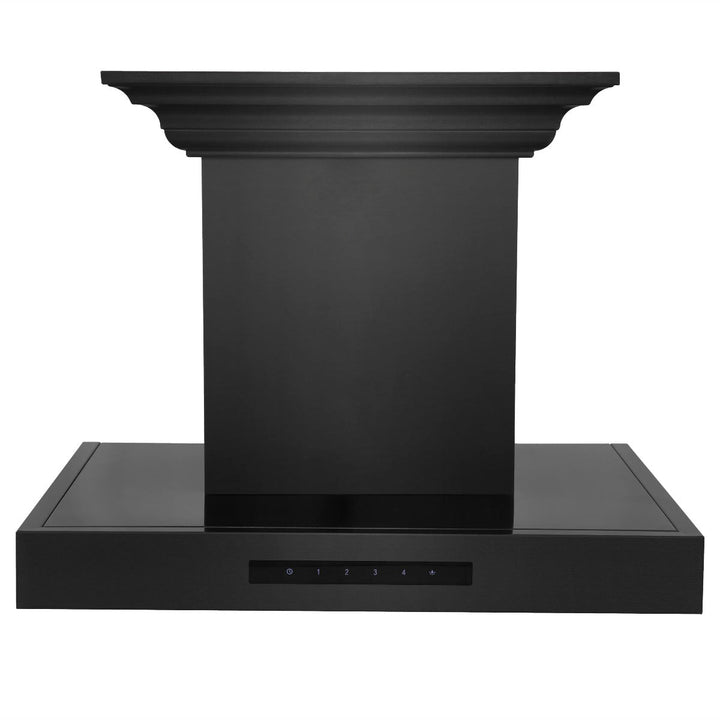 ZLINE 24 in. Wall Mount Range Hood in Black Stainless Steel with CrownSound® Speakers, BSKENCRN-BT-24