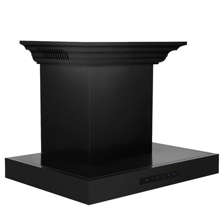 ZLINE 24 in. Wall Mount Range Hood in Black Stainless Steel with CrownSound® Speakers, BSKENCRN-BT-24