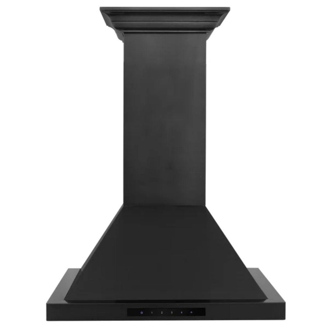 ZLINE Black Stainless Steel Wall Mount Range Hood with Crown Molding (BSKBNCRN)