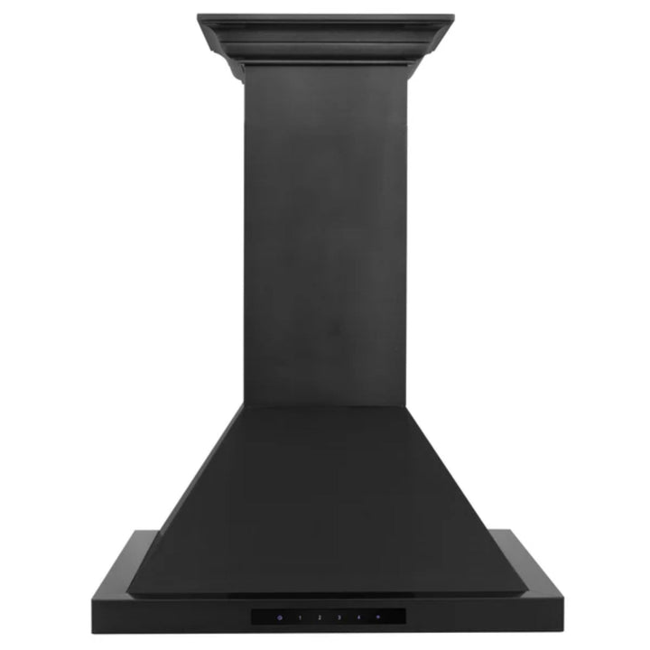 ZLINE Black Stainless Steel Wall Mount Range Hood with Crown Molding (BSKBNCRN)