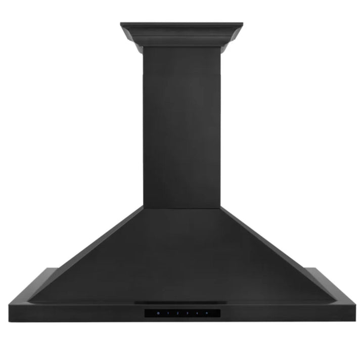 ZLINE Black Stainless Steel Wall Mount Range Hood with Crown Molding (BSKBNCRN)