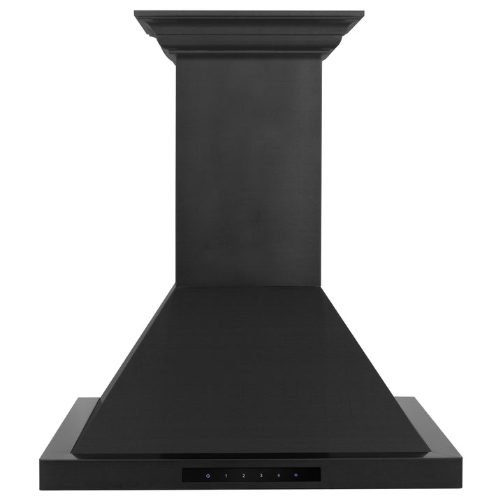 30" ZLINE CrownSound™Ducted Vent Wall Mount Range Hood in Black Stainless Steel with Built-in Bluetooth Speakers (BSKBNCRN-BT-30)