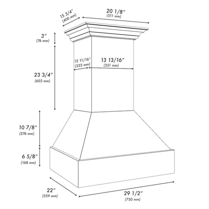 ZLINE 30" &amp; 36" Wooden Wall Mount Range Hoods in Rustic Bright White Finish