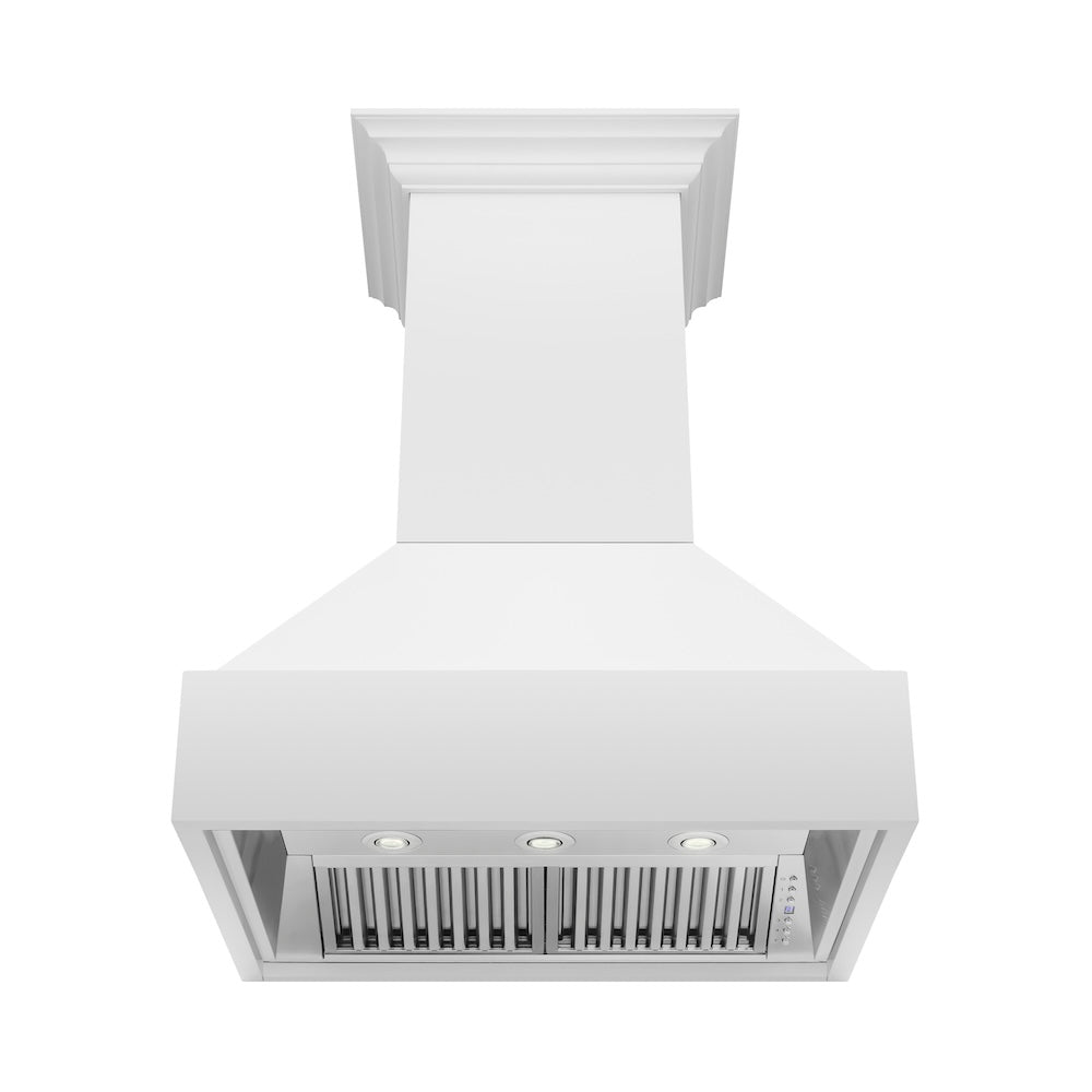 ZLINE 30 in. Wooden Wall Mount Range Hood in Rustic Bright White Finish (355WW-30)