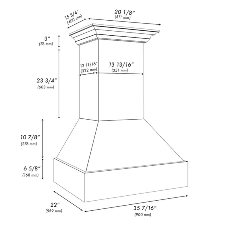 ZLINE 30" &amp; 36" Wooden Wall Mount Range Hoods in Rustic Bright White Finish