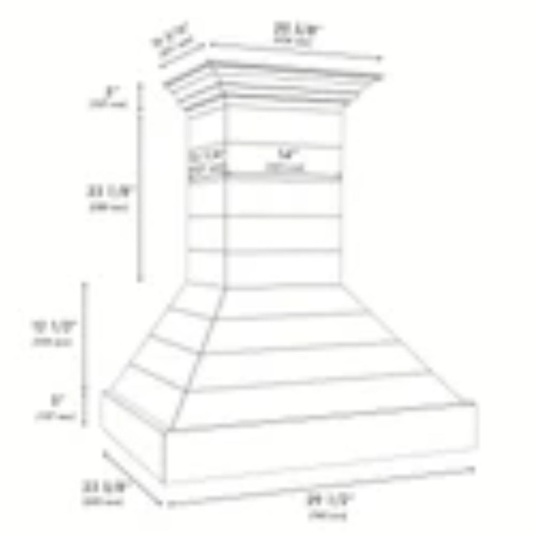 ZLINE 30" &amp; 36" Wooden Wall Mount Range Hoods in Rustic Shiplap Bright White with Stainless Steel Accents