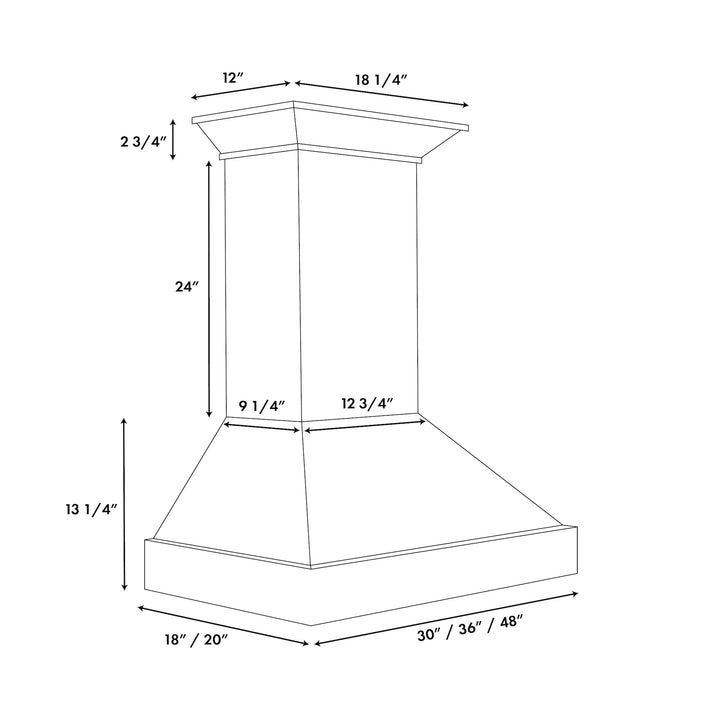 ZLINE 48" 400 CFM Convertible Wooden Wall Mount Range Hood in Smooth Bright White Finish, KBWW-48