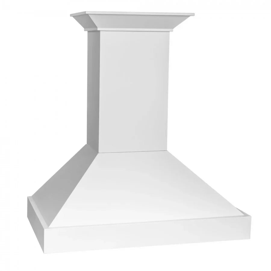 ZLINE 30" 400 CFM Convertible Wooden Wall Mount Range Hood in Smooth Bright White Finish, KBWW-30