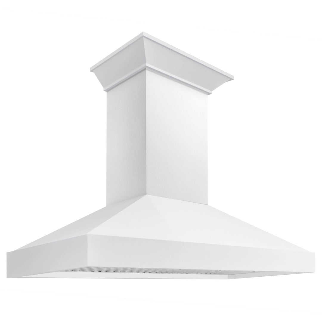 ZLINE 48" 400 CFM Convertible Wooden Wall Mount Range Hood in Smooth Bright White Finish, KBWW-48