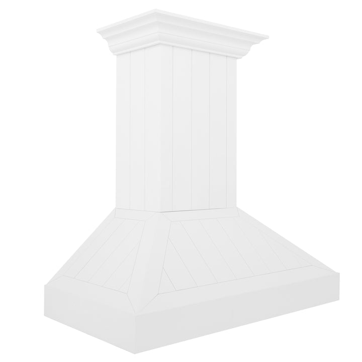 ZLINE 30" 400 CFM Convertible Wooden Wall Mount Range Hood in Shiplap Bright White Finish, KPWW-30