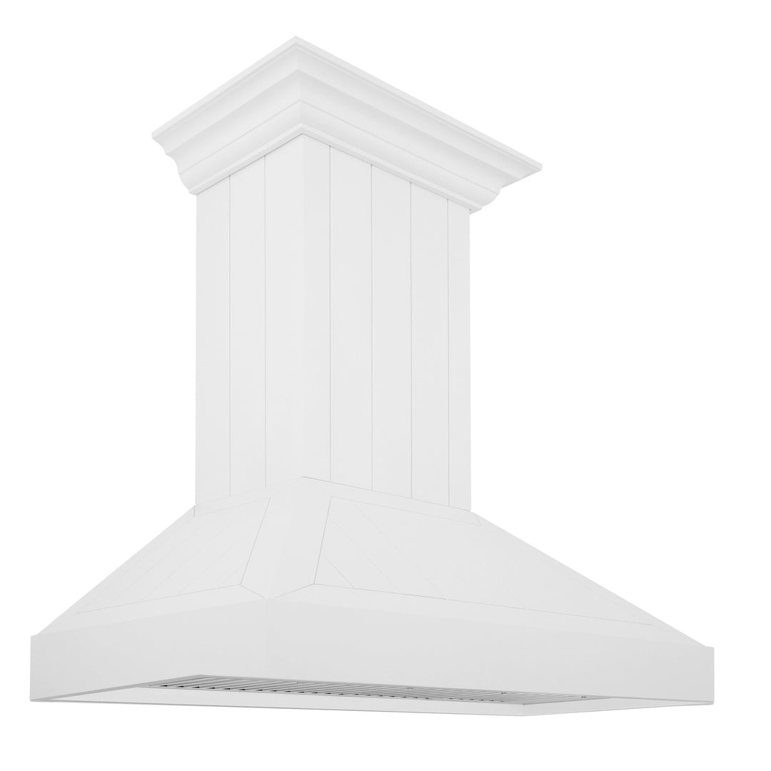 ZLINE 36" 400 CFM Convertible Wooden Wall Mount Range Hood in Shiplap Bright White Finish, KPWW-36