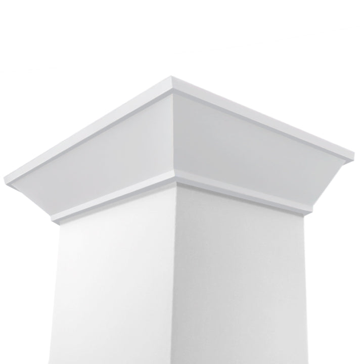 ZLINE 48" 400 CFM Convertible Wooden Wall Mount Range Hood in Smooth Bright White Finish, KBWW-48