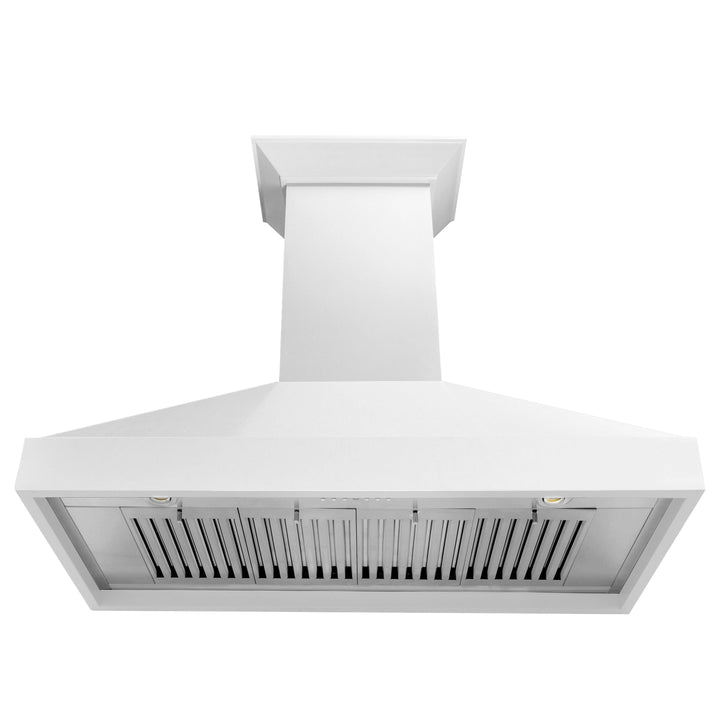 ZLINE 48" 400 CFM Convertible Wooden Wall Mount Range Hood in Smooth Bright White Finish, KBWW-48