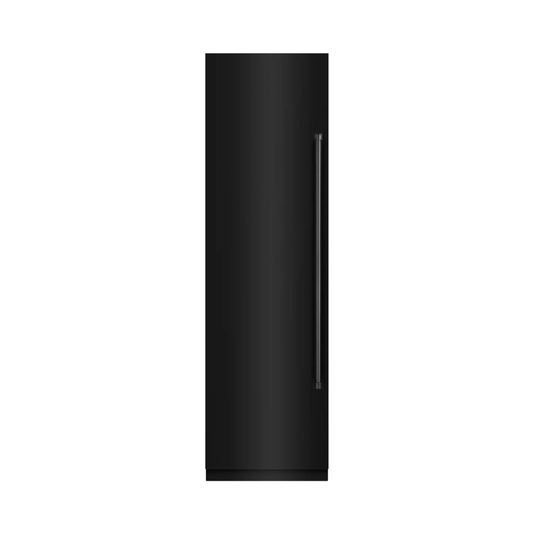 ZLINE 24-Inch Column Freezer in Black Stainless Steel with Graphite Gray Interior