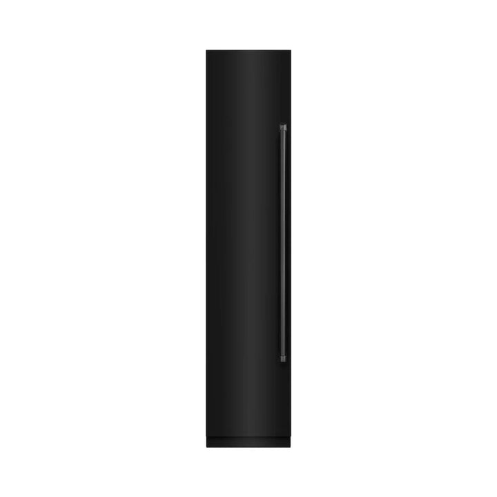 ZLINE 18-Inch Left Hinge Column Freezer in Black Stainless Steel with Graphite Gray Interior