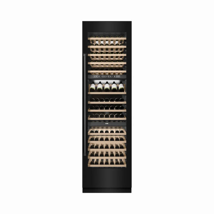ZLINE 24-Inch Triple Zone 100 Bottle Column Wine Cooler in Black Stainless Steel