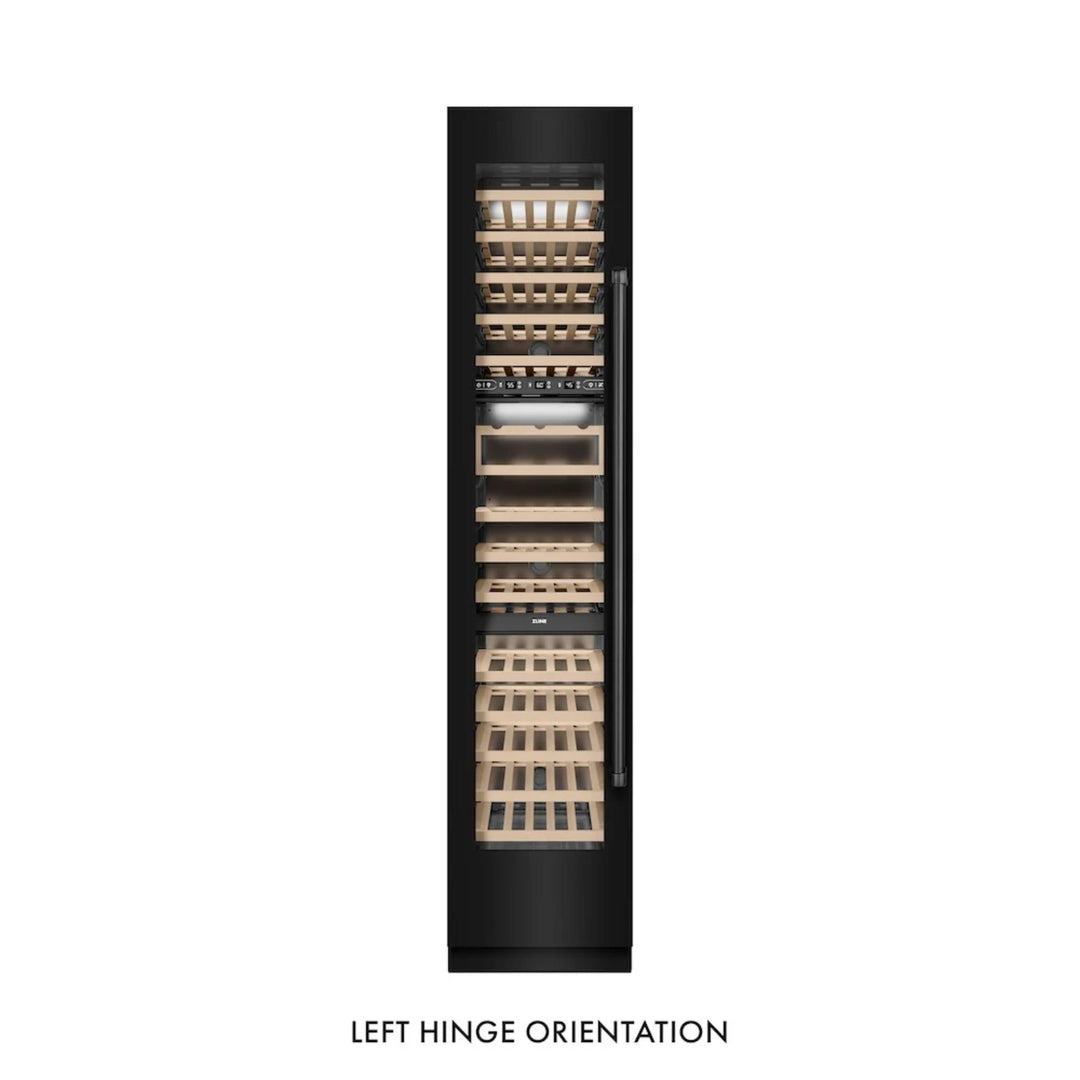 ZLINE 18-Inch 9.0 Cu. Ft. Triple Zone Left Hinge Column Wine Cooler in Black Stainless Steel
