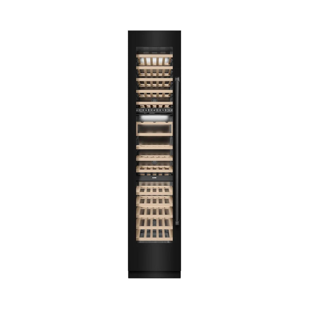 ZLINE 18-Inch 9.0 Cu. Ft. Triple Zone Left Hinge Column Wine Cooler in Black Stainless Steel