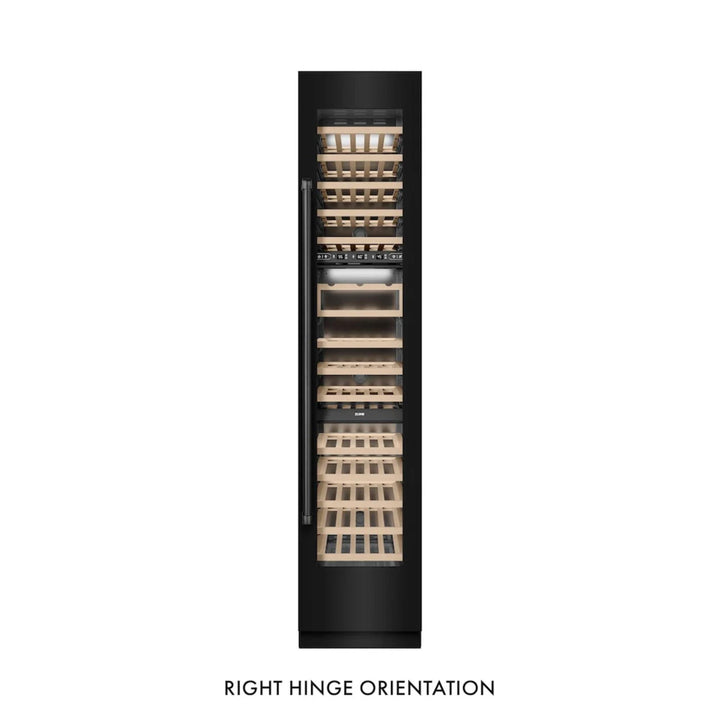 ZLINE 18-Inch 9.0 Cu. Ft. Triple Zone Panel Ready Right Hinge Column Wine Cooler in Black Stainless Steel