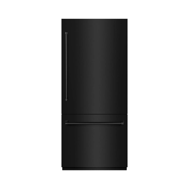 ZLINE 36" Built-In Bottom Freezer Refrigerator with Water Dispenser and Ice Maker in Black Stainless Steel