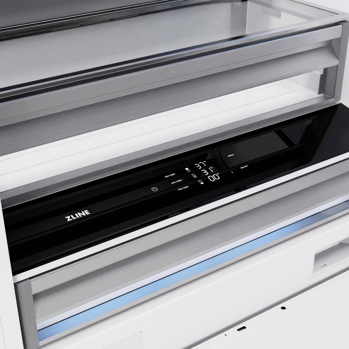 ZLINE 72" Built-In French Door Bottom Freezer Refrigerator in Black Stainless Steel with Water Dispensers &amp; Ice Makers