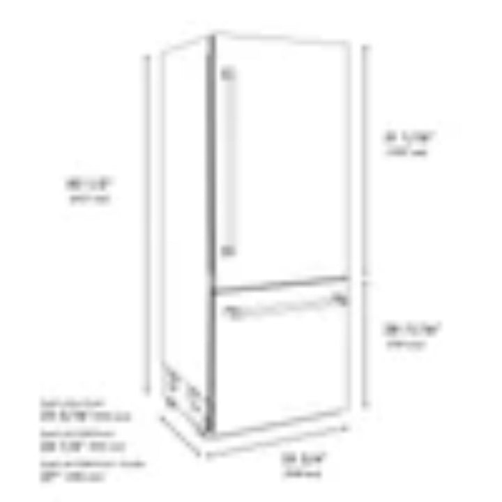 ZLINE Autograph Edition 36" Built‑In Bottom‑Freezer Refrigerator — Black Stainless with Champagne Bronze Accents and Polished Gold Accents.