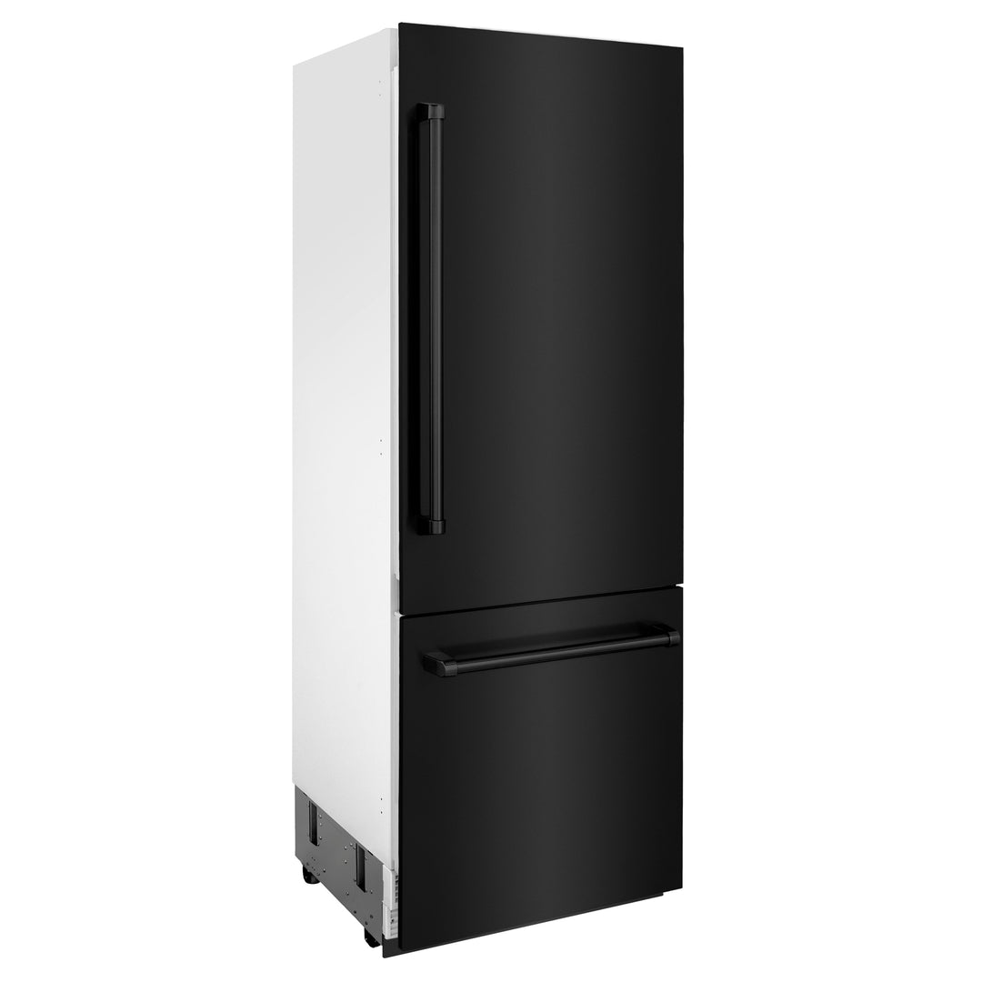 ZLINE 30" 16.1 cu. ft. Built-In Refrigerator with Internal Water and Ice Dispenser in Black Stainless Steel, RBIV-BS-30