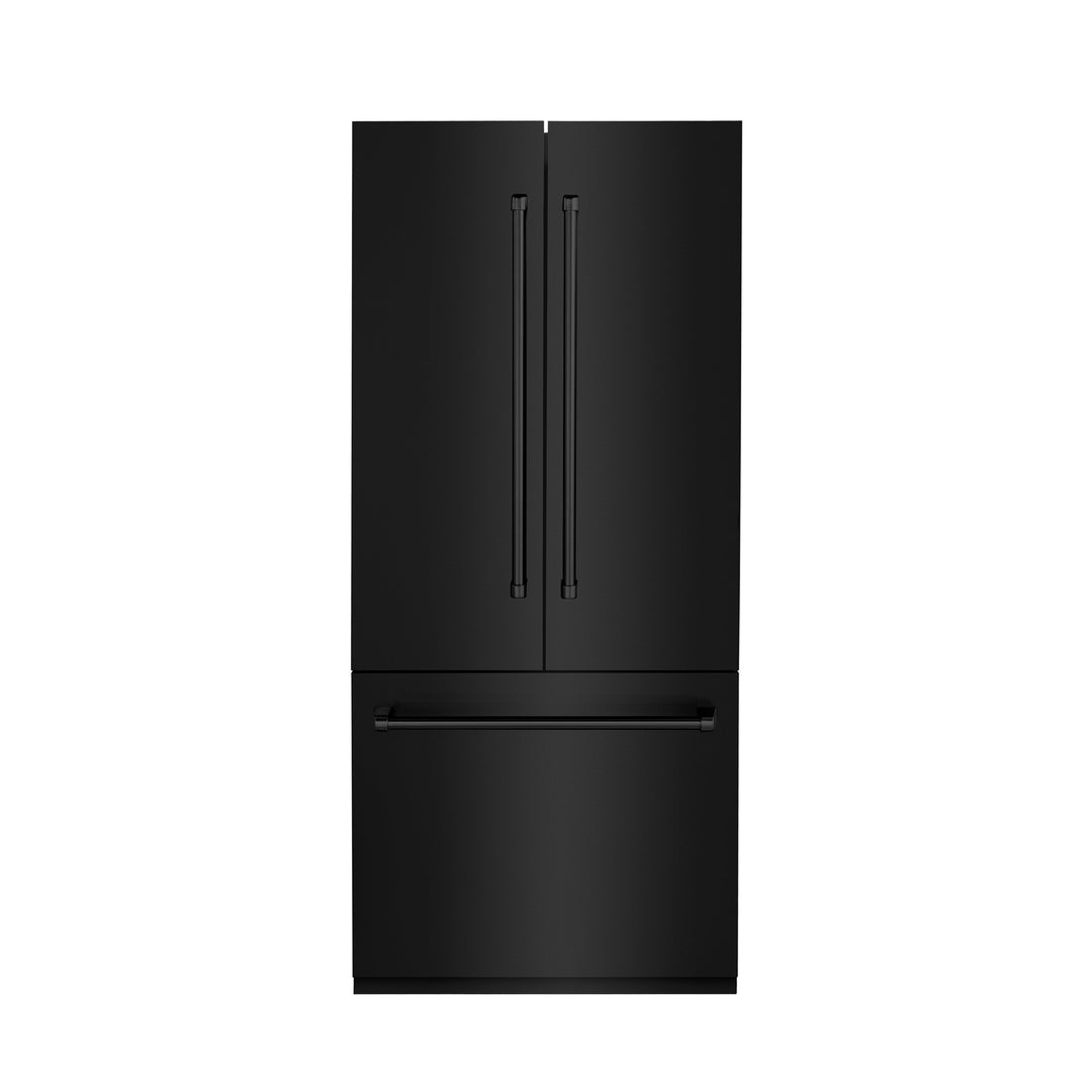 ZLINE 36" 19.6 cu. ft. Built-In Refrigerator with Internal Water and Ice Dispenser in Black Stainless Steel, RBIV-BS-36