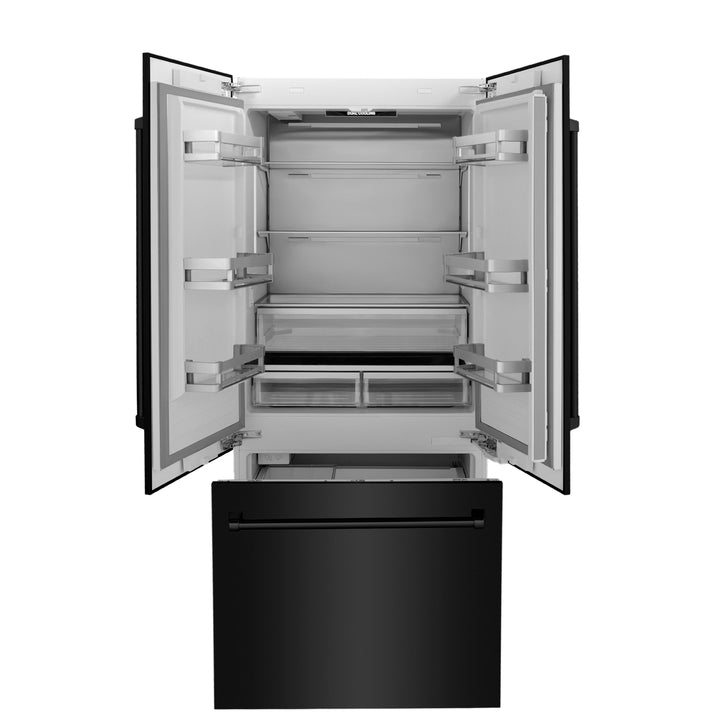 ZLINE 36" 19.6 cu. ft. Built-In Refrigerator with Internal Water and Ice Dispenser in Black Stainless Steel, RBIV-BS-36