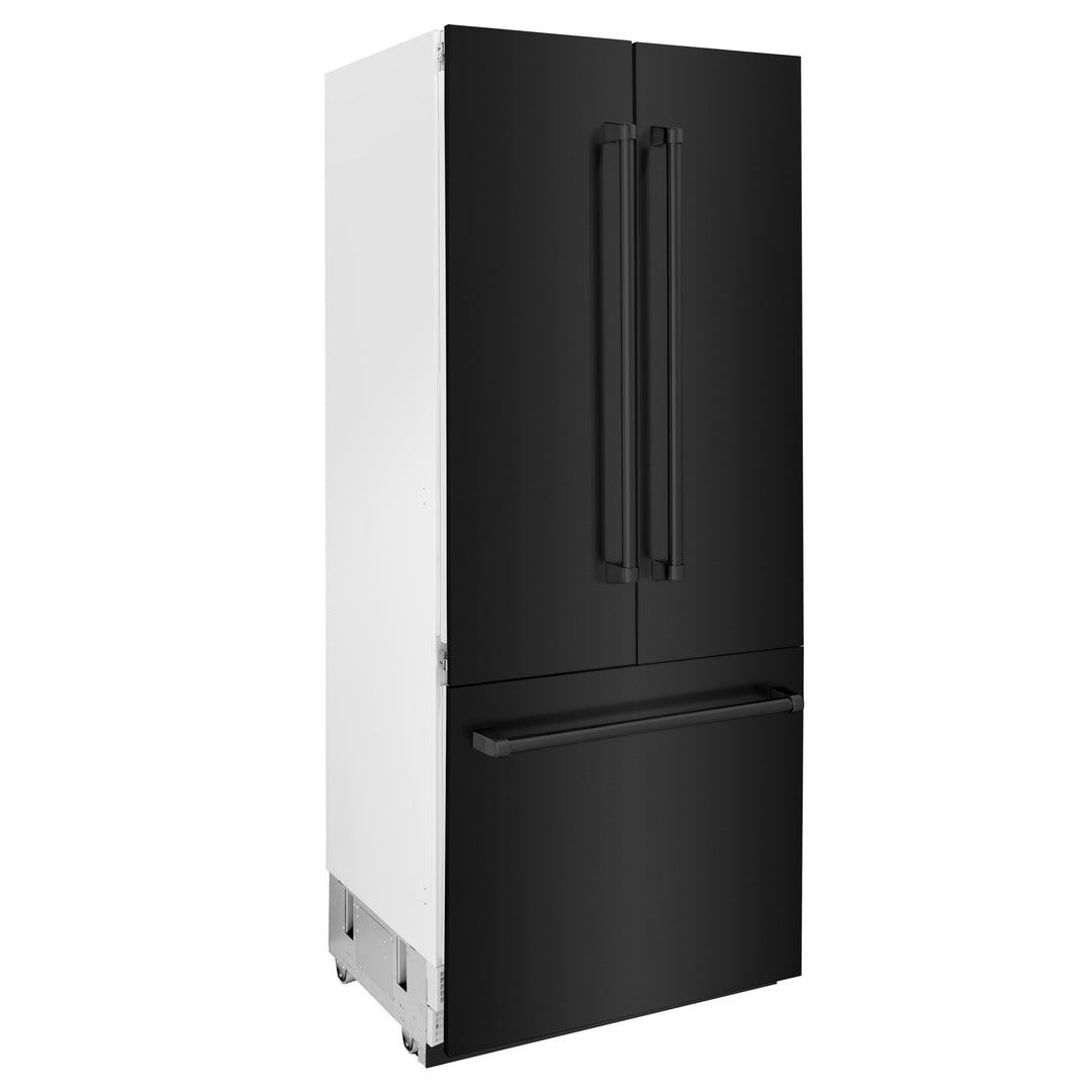 ZLINE 36" 19.6 cu. ft. Built-In Refrigerator with Internal Water and Ice Dispenser in Black Stainless Steel, RBIV-BS-36