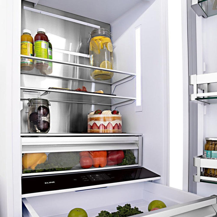 ZLINE 60 in. 32.2 cu. ft. French Door Built-In Bottom Freezer Refrigerator with Water Dispensers and Ice Makers in Black Stainless Steel (RBIV-BS-60)
