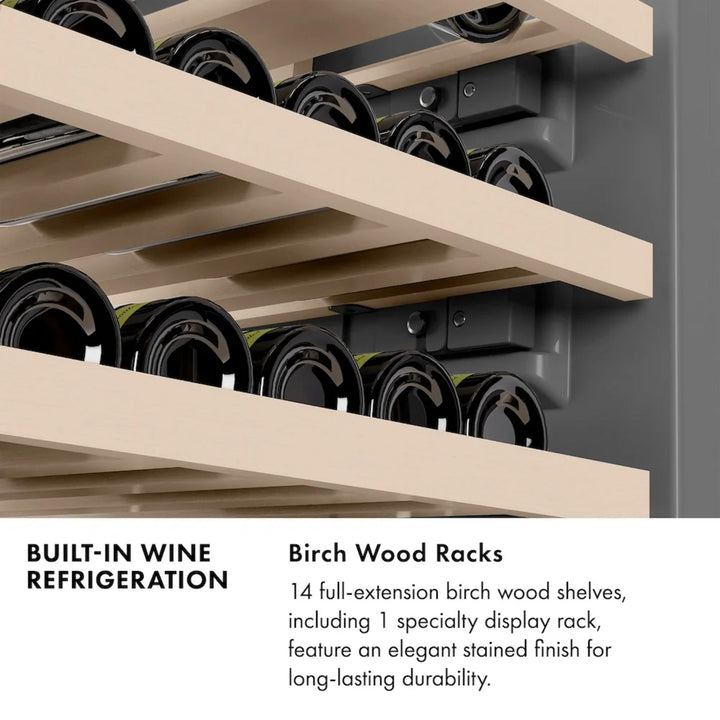 ZLINE 24-Inch 44-Bottle 4.8 Cu. Ft. Autograph Edition Dual Zone Built-In/Free Standing Wine Cooler with Matte Black Accents