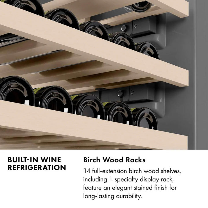 ZLINE 18-Inch 9.0 Cu. Ft. Autograph Edition Triple Zone Panel Ready Left Hinge Column Wine Cooler with Polished Gold Accents