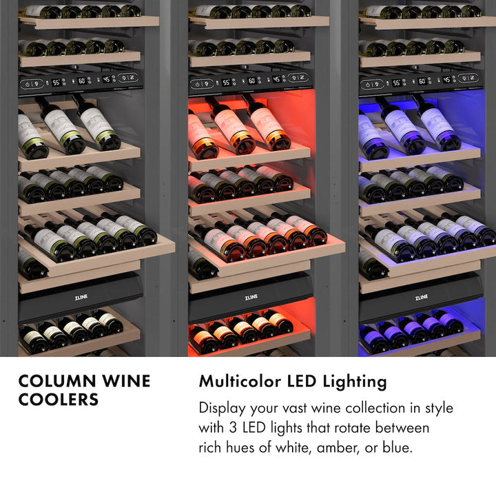 ZLINE 18 in. 9.0 cu. ft. Triple Zone 68 Bottle Panel Ready Left Hinge Column Wine Cooler, Open Box-Excellent Condition