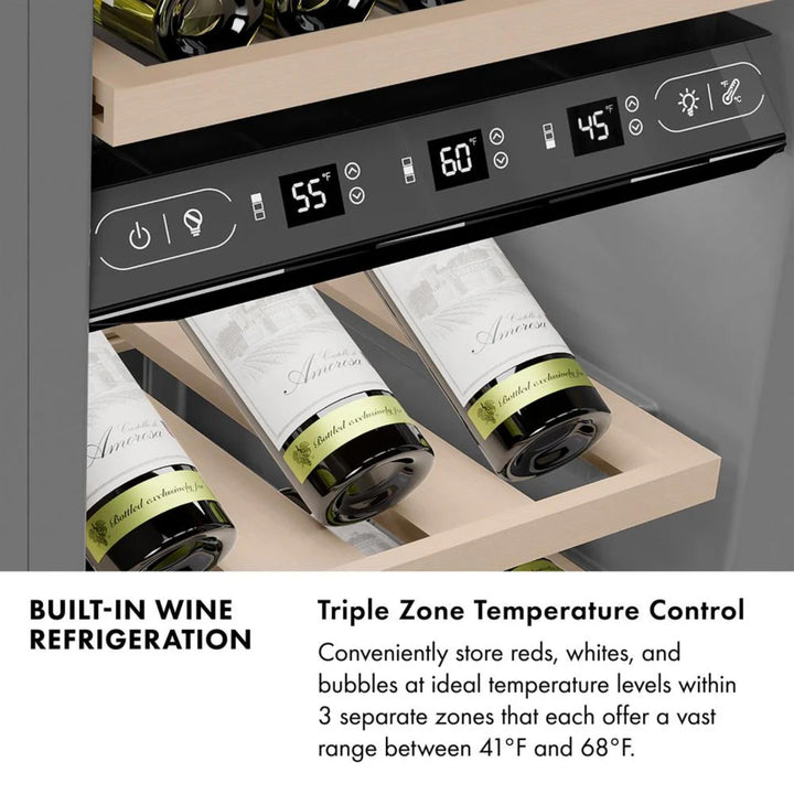 ZLINE 18-Inch 9.0 Cu. Ft. Triple Zone Panel Ready Right Hinge Column Wine Cooler in White Matte