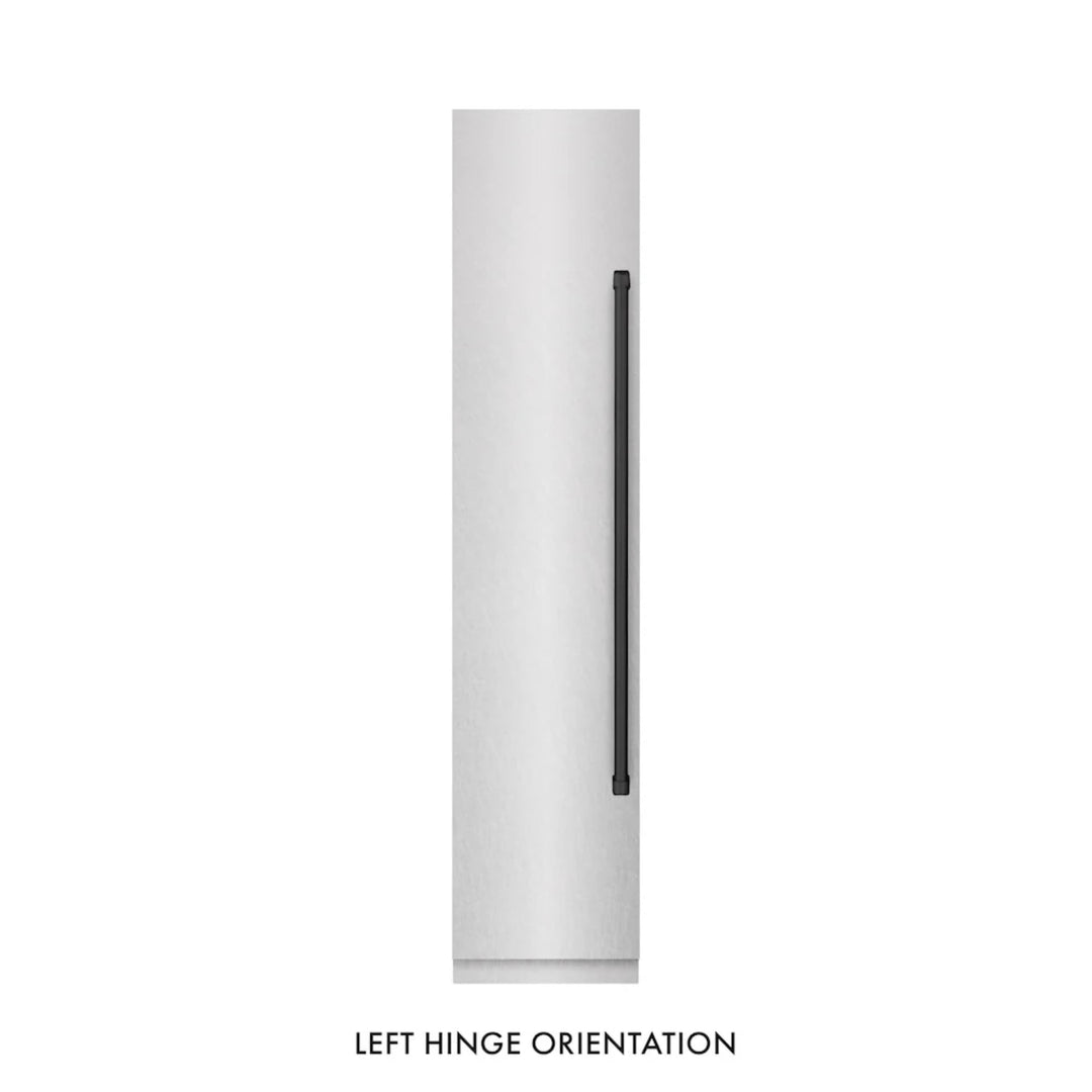ZLINE Autograph Edition 18-Inch Left Hinge Column Freezer in DuraSnow® Stainless Steel with Graphite Gray Interior and Matte Black Accents